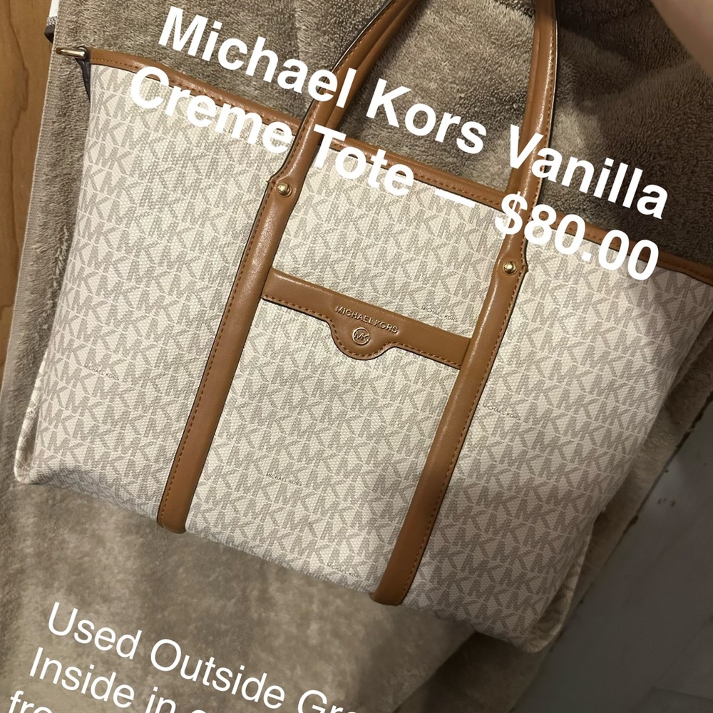 Michael Kors Vanilla and Tan Satchel